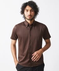 MNBHX70210 MICHEL KLEIN HOMME(ミッシェルクラン オム) 《日本製》ヘリンボン柄半袖シャツ ブラウン