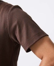 MNBHX70210 MICHEL KLEIN HOMME(ミッシェルクラン オム) 《日本製》ヘリンボン柄半袖シャツ ブラウン