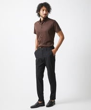 MNBHX70210 MICHEL KLEIN HOMME(ミッシェルクラン オム) 《日本製》ヘリンボン柄半袖シャツ ブラウン