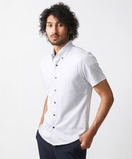 MNBHX70210 MICHEL KLEIN HOMME(ミッシェルクラン オム) 《日本製》ヘリンボン柄半袖シャツ ライトグレー