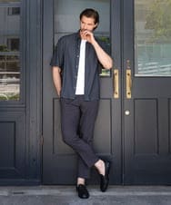 MNBID52250 MICHEL KLEIN HOMME(ミッシェルクラン オム) 《日本製》オリジナル総柄半袖シャツ ダークグレー