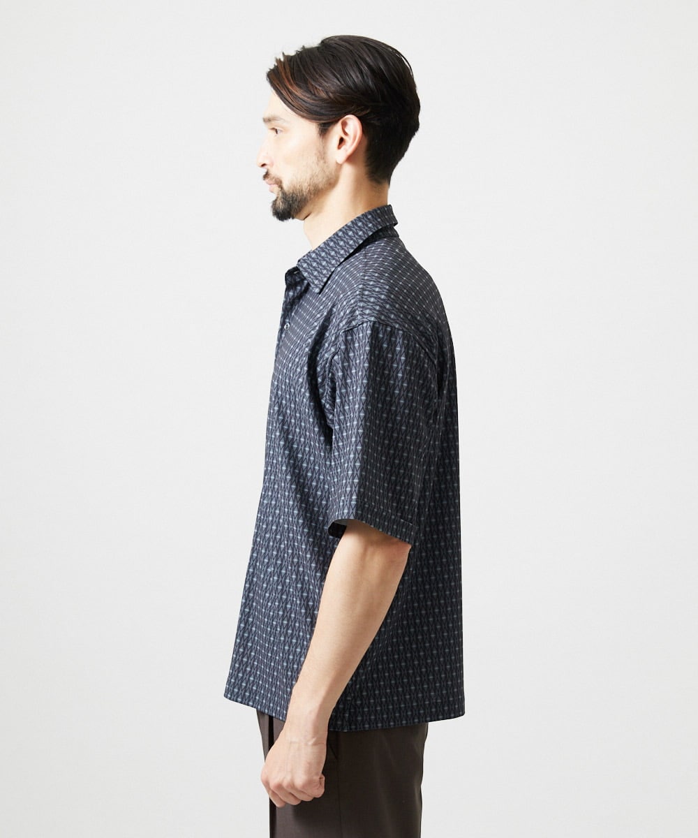 MNBID52250 MICHEL KLEIN HOMME(ミッシェルクラン オム) 《日本製》オリジナル総柄半袖シャツ ダークグレー