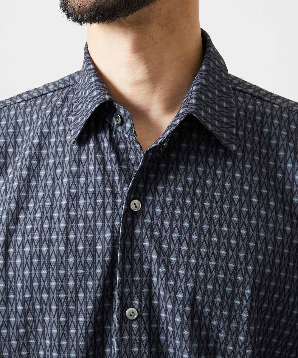 MNBID52250 MICHEL KLEIN HOMME(ミッシェルクラン オム) 《日本製》オリジナル総柄半袖シャツ ダークグレー