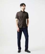 MNBIF01200 MICHEL KLEIN HOMME(ミッシェルクラン オム) 《日本製》チドリ柄半袖シャツ ブラウン