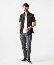 MNBIF01200 MICHEL KLEIN HOMME(ミッシェルクラン オム) 《日本製》チドリ柄半袖シャツ ブラウン