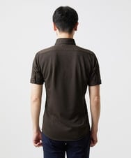 MNBIF01200 MICHEL KLEIN HOMME(ミッシェルクラン オム) 《日本製》チドリ柄半袖シャツ ブラウン