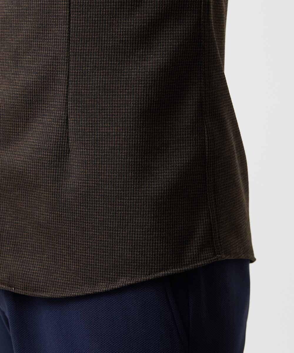 MNBIF01200 MICHEL KLEIN HOMME(ミッシェルクラン オム) 《日本製》チドリ柄半袖シャツ ブラウン