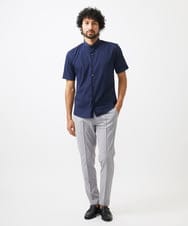MNBJC63230 MICHEL KLEIN HOMME(ミッシェルクラン オム) バンドカラー半袖シャツ ネイビー