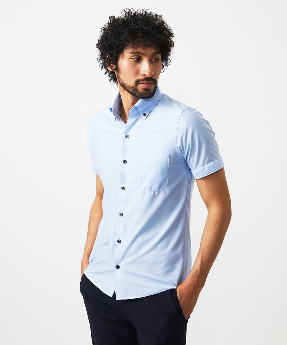 MNBJC68200 MICHEL KLEIN HOMME(ミッシェルクラン オム) 《日本製》半袖シャツ ライトブルー