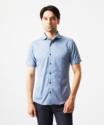 MNBJC69200 MICHEL KLEIN HOMME 《日本製》ジャガード半袖シャツ