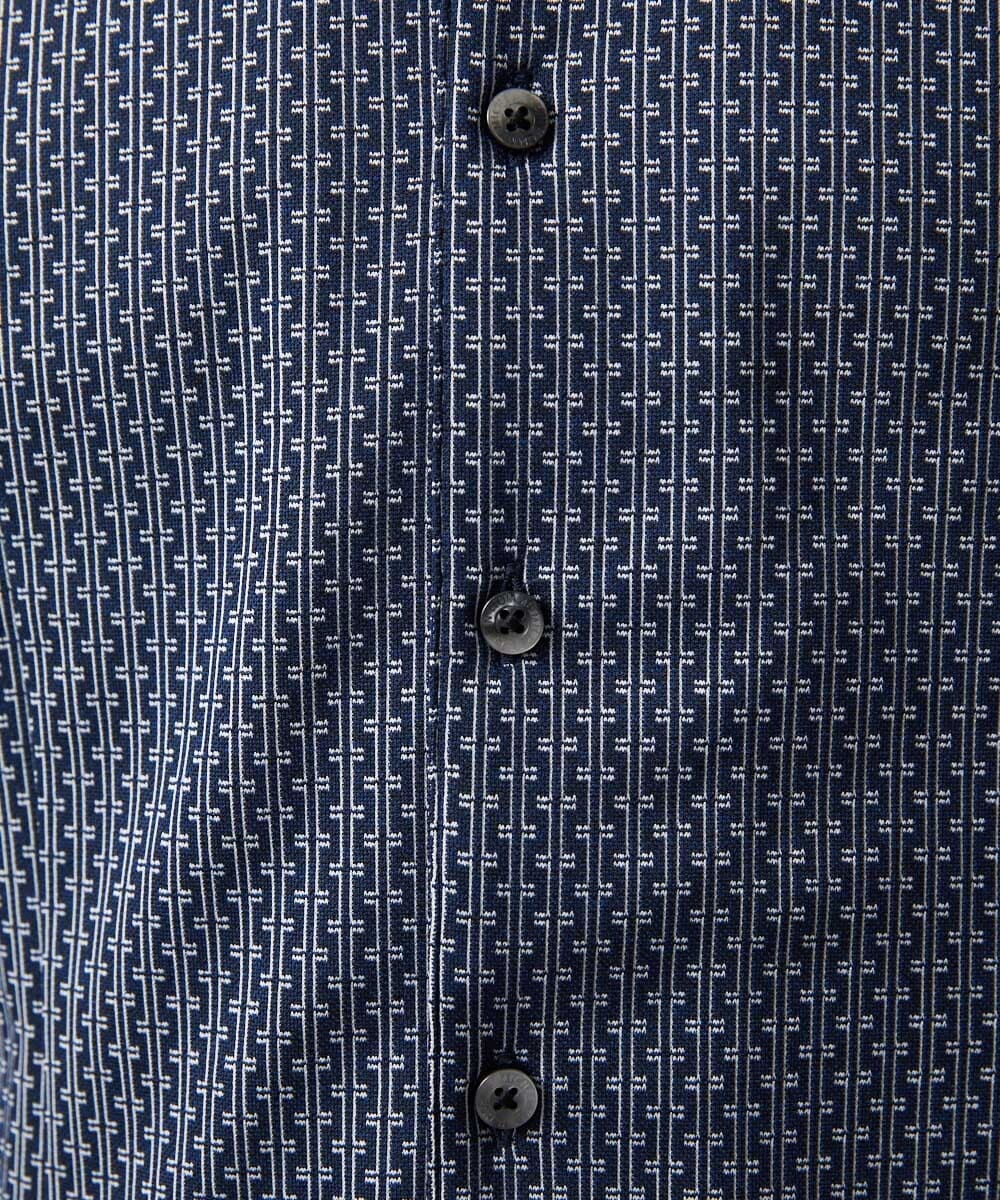 MNBJC69200 MICHEL KLEIN HOMME(ミッシェルクラン オム) 《日本製》ジャガード半袖シャツ ネイビー