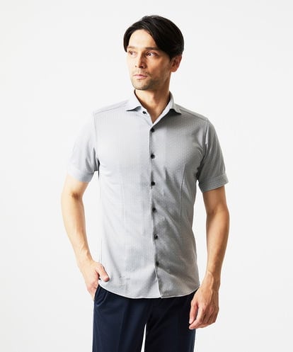 MNBJC69200 MICHEL KLEIN HOMME 《日本製》ジャガード半袖シャツ