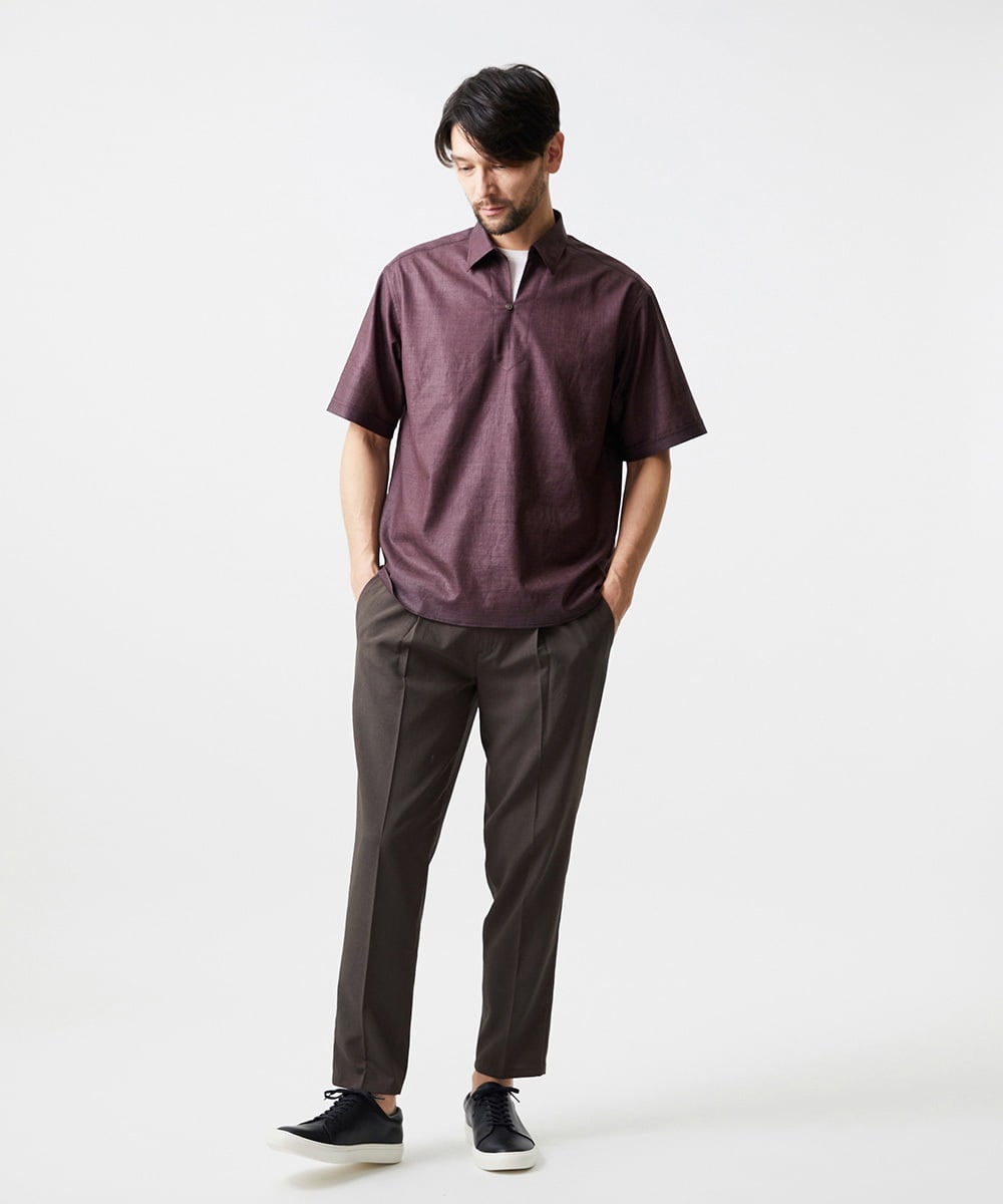 MNBJD51270 MICHEL KLEIN HOMME(ミッシェルクラン オム) 【セットアップ】カプリ半袖シャツ パープル