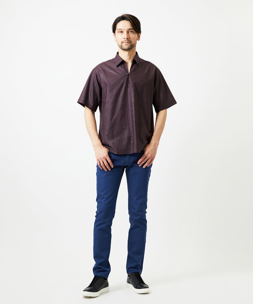 MNBJD51270 MICHEL KLEIN HOMME(ミッシェルクラン オム) 【セットアップ】カプリ半袖シャツ パープル