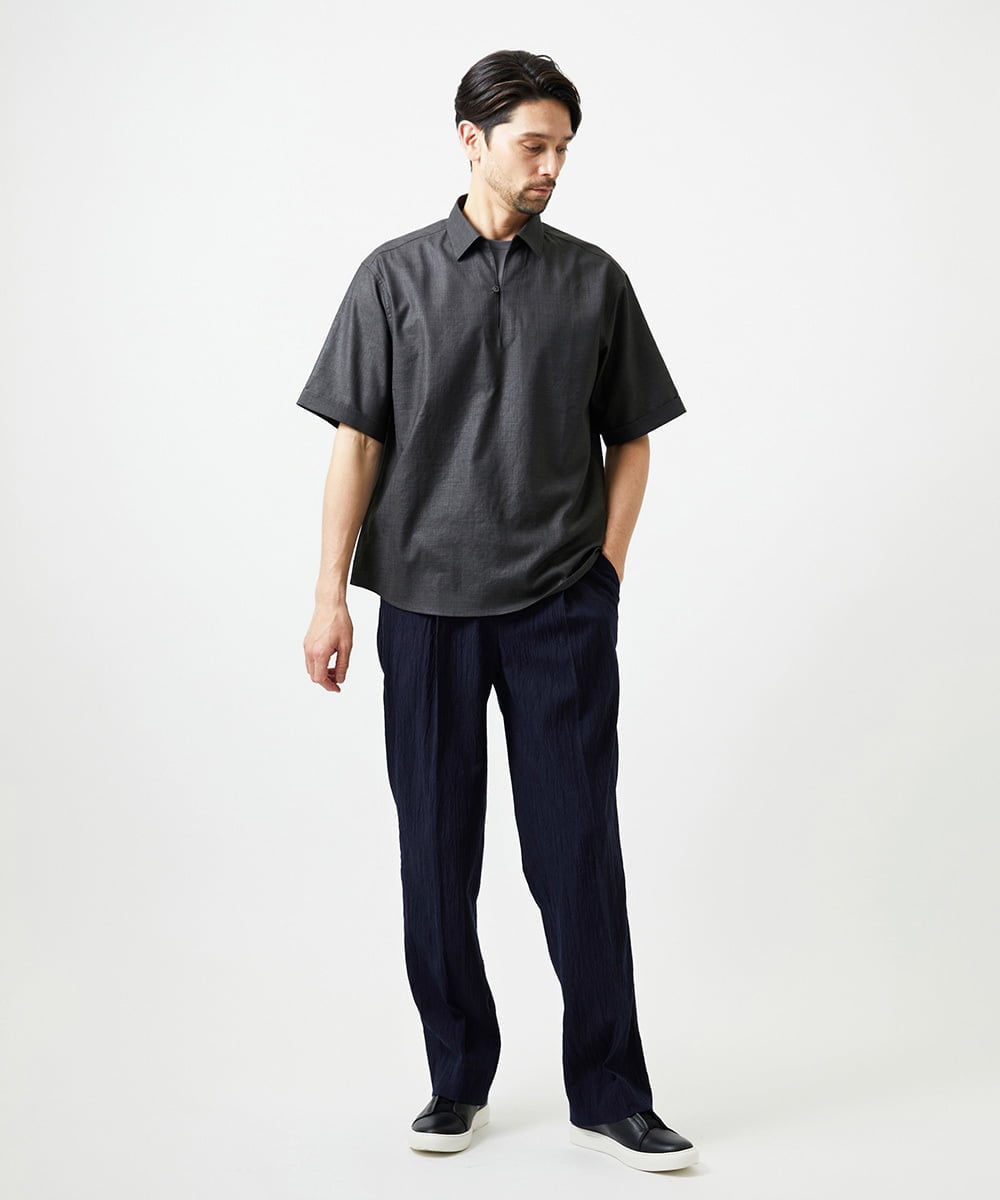 MNBJD51270 MICHEL KLEIN HOMME(ミッシェルクラン オム) 【セットアップ】カプリ半袖シャツ ダークグレー