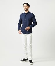 MNBJD53230 MICHEL KLEIN HOMME(ミッシェルクラン オム) コットンウェーブ長袖シャツ ネイビー