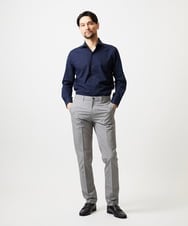 MNBJD53230 MICHEL KLEIN HOMME(ミッシェルクラン オム) コットンウェーブ長袖シャツ ネイビー