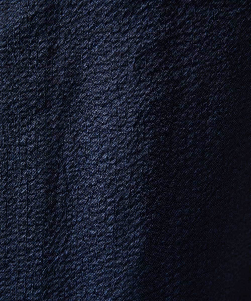 MNBJD53230 MICHEL KLEIN HOMME(ミッシェルクラン オム) コットンウェーブ長袖シャツ ネイビー