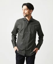 MNBJD53230 MICHEL KLEIN HOMME(ミッシェルクラン オム) コットンウェーブ長袖シャツ ダークグレー