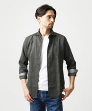 MNBJD53230 MICHEL KLEIN HOMME(ミッシェルクラン オム) コットンウェーブ長袖シャツ ダークグレー
