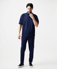 MNBJD63250 MICHEL KLEIN HOMME(ミッシェルクラン オム) 【セットアップ】異素材コンビ半袖シャツ ブルー