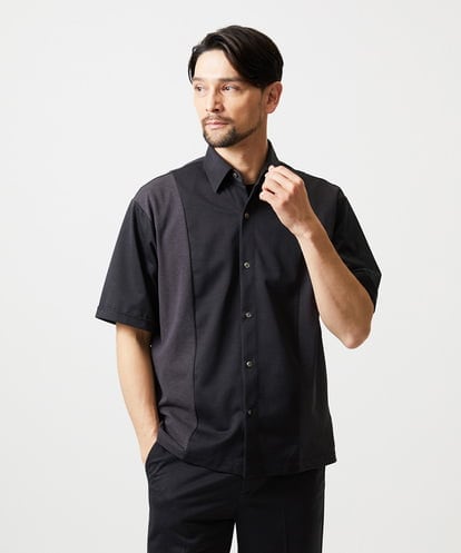 MNBJD63250 MICHEL KLEIN HOMME 【セットアップ】異素材コンビ半袖シャツ