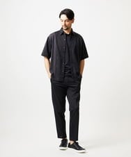 MNBJD63250 MICHEL KLEIN HOMME(ミッシェルクラン オム) 【セットアップ】異素材コンビ半袖シャツ ダークグレー