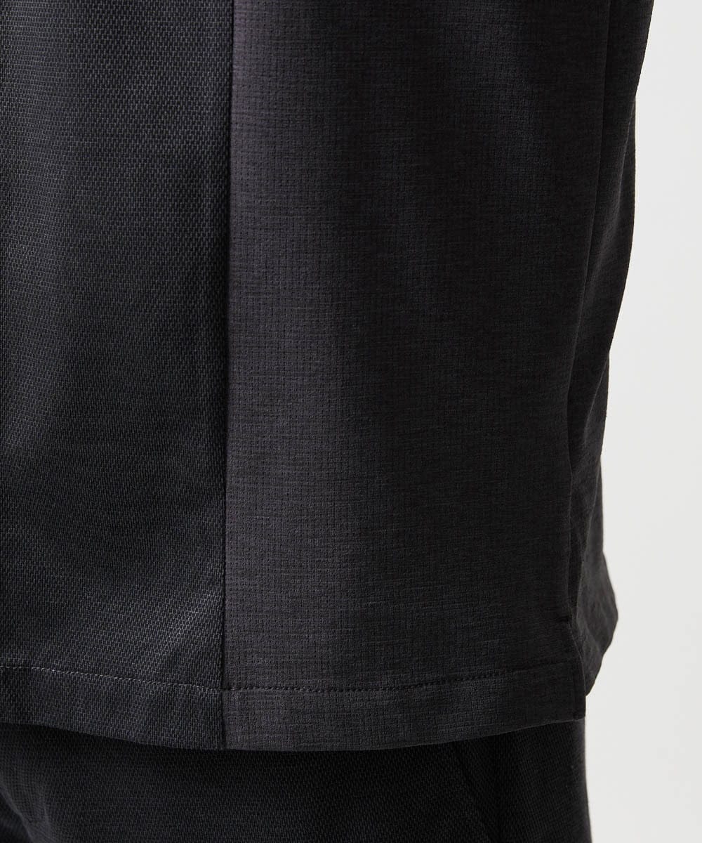 MNBJD63250 MICHEL KLEIN HOMME(ミッシェルクラン オム) 【セットアップ】異素材コンビ半袖シャツ ダークグレー
