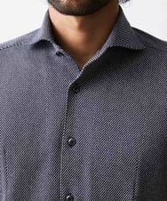 MNBJS50170 MICHEL KLEIN HOMME(ミッシェルクラン オム) 《日本製》ストレッチラッセル半袖シャツ ネイビー