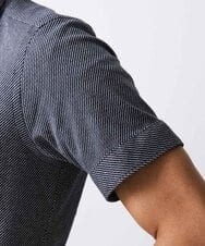 MNBJS50170 MICHEL KLEIN HOMME(ミッシェルクラン オム) 《日本製》ストレッチラッセル半袖シャツ ネイビー