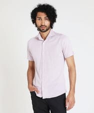 MNBJS50170 MICHEL KLEIN HOMME(ミッシェルクラン オム) 《日本製》ストレッチラッセル半袖シャツ ラベンダー
