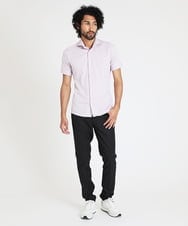 MNBJS50170 MICHEL KLEIN HOMME(ミッシェルクラン オム) 《日本製》ストレッチラッセル半袖シャツ ラベンダー