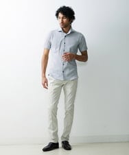 MNBJS50170 MICHEL KLEIN HOMME(ミッシェルクラン オム) 《日本製》ストレッチラッセル半袖シャツ ホワイト