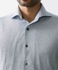 MNBJS50170 MICHEL KLEIN HOMME(ミッシェルクラン オム) 《日本製》ストレッチラッセル半袖シャツ ホワイト