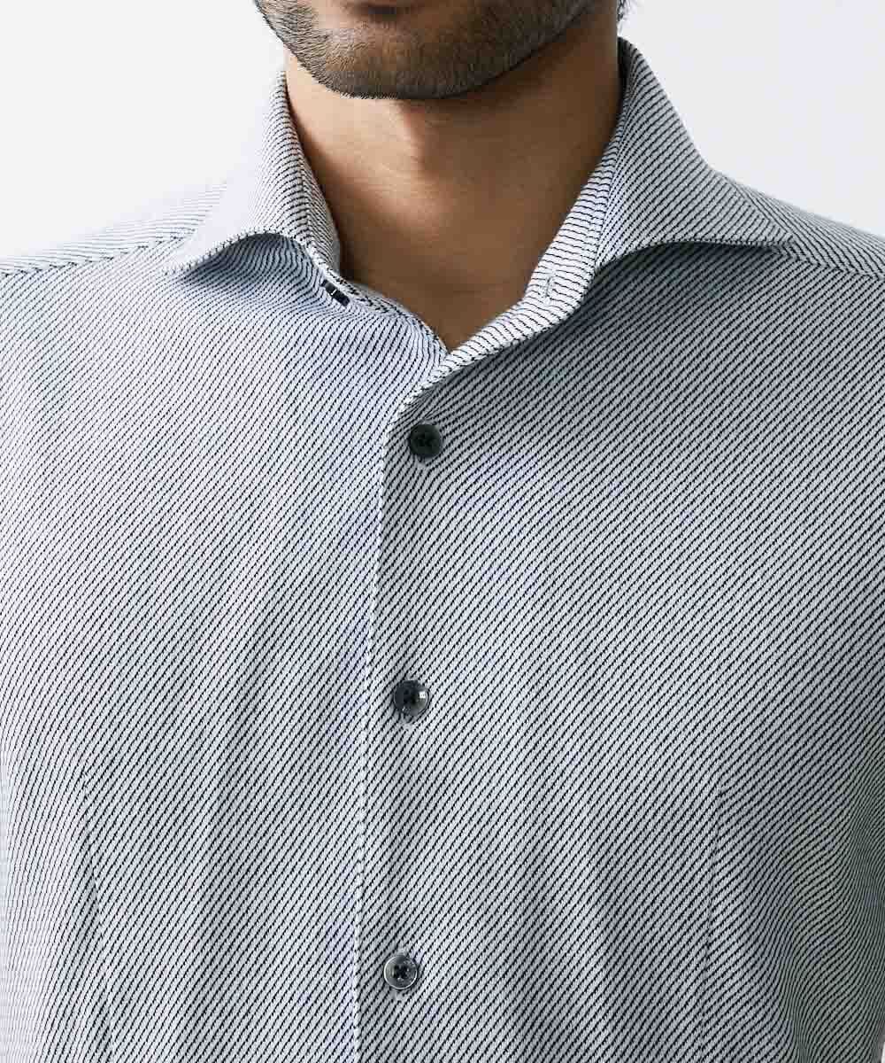 MNBJS50170 MICHEL KLEIN HOMME(ミッシェルクラン オム) 《日本製》ストレッチラッセル半袖シャツ ホワイト