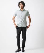 MNBJX47200 MICHEL KLEIN HOMME(ミッシェルクラン オム) 《日本製》ジャージ半袖シャツ グリーン