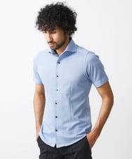 MNBJX47200 MICHEL KLEIN HOMME(ミッシェルクラン オム) 《日本製》ジャージ半袖シャツ ライトブルー