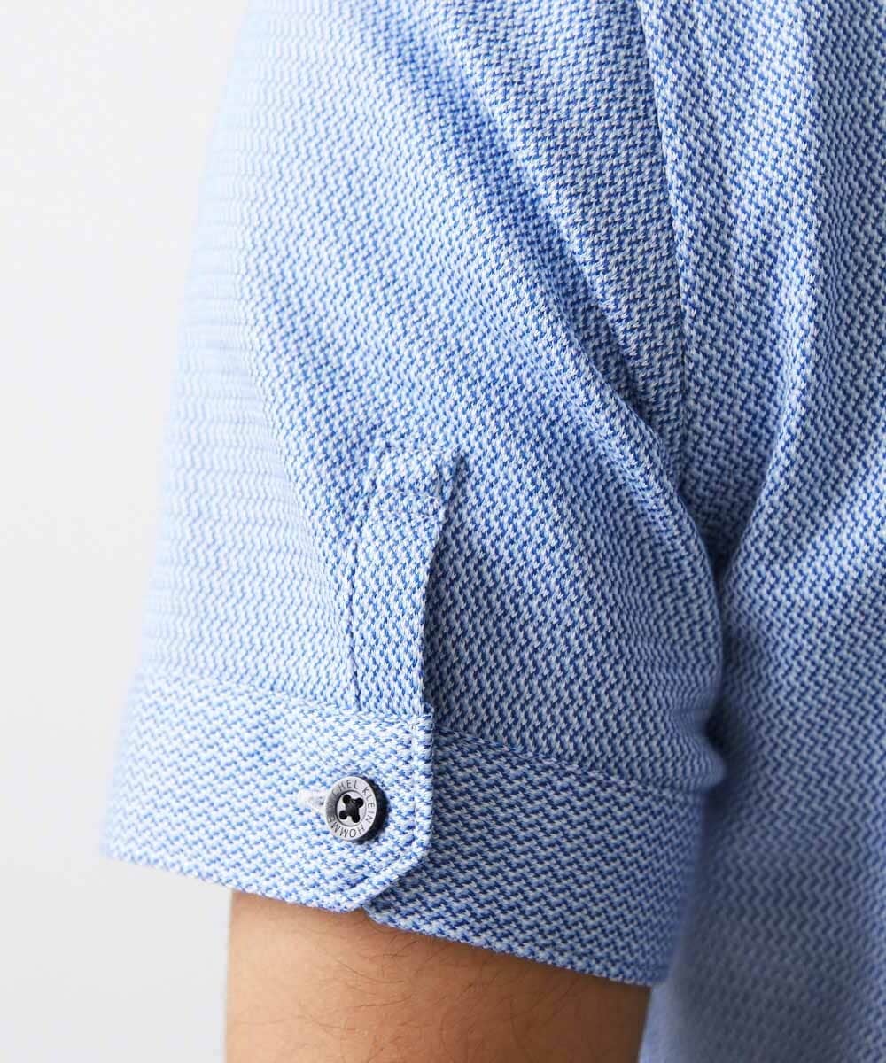 MNBJX47200 MICHEL KLEIN HOMME(ミッシェルクラン オム) 《日本製》ジャージ半袖シャツ ライトブルー