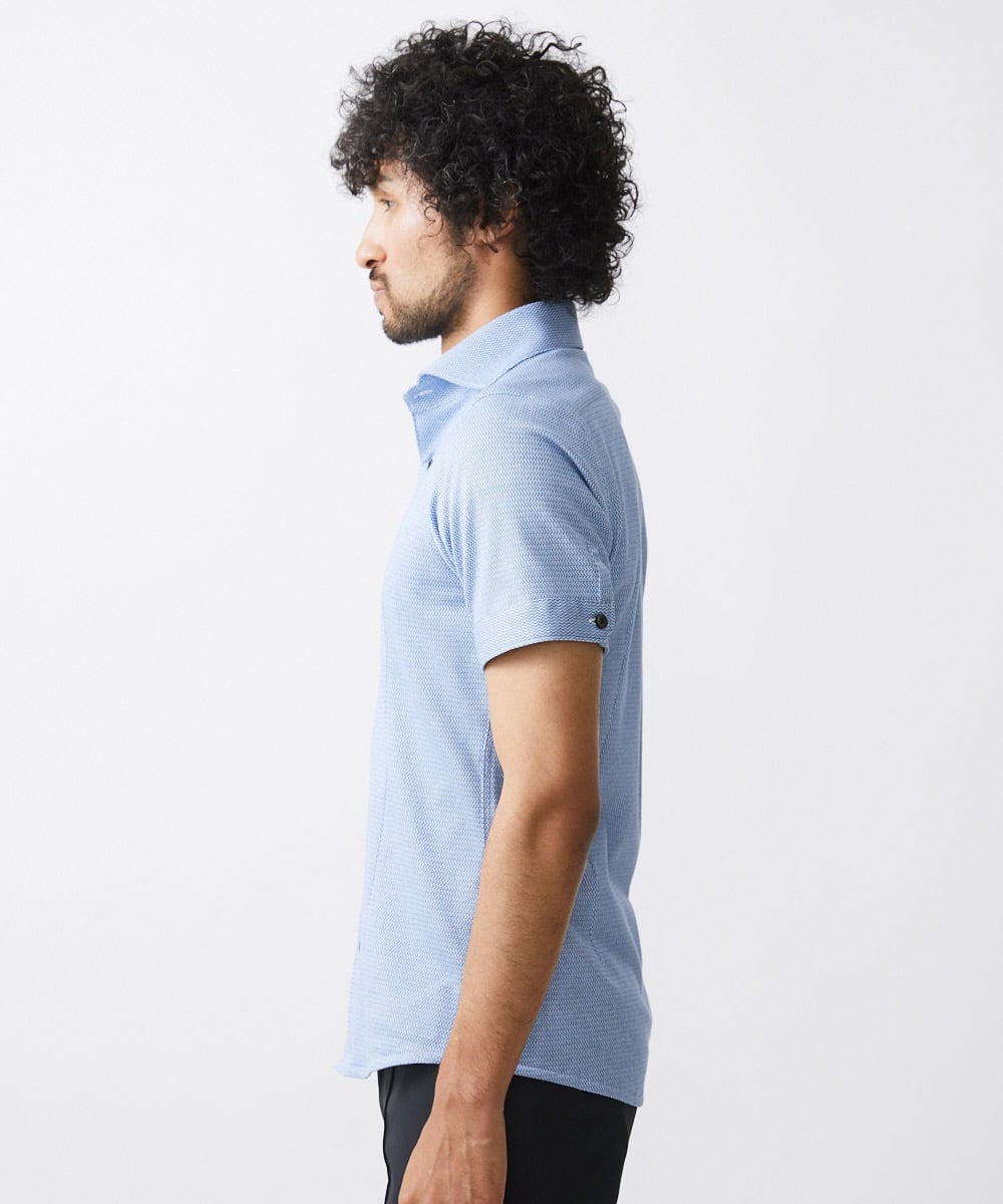 MNBJX47200 MICHEL KLEIN HOMME(ミッシェルクラン オム) 《日本製》ジャージ半袖シャツ ライトブルー