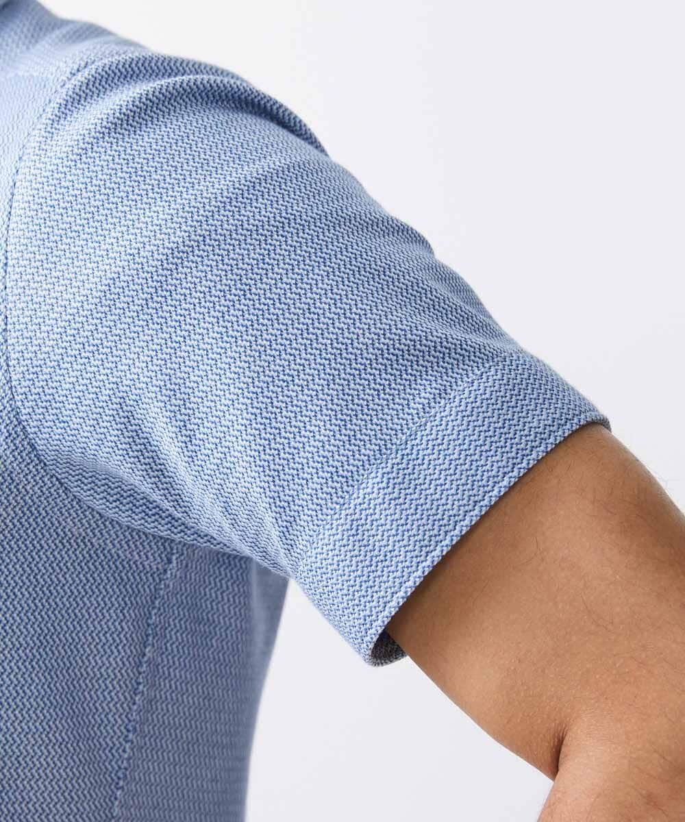 MNBJX47200 MICHEL KLEIN HOMME(ミッシェルクラン オム) 《日本製》ジャージ半袖シャツ ライトブルー