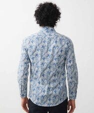 MNBJX50290 MICHEL KLEIN HOMME(ミッシェルクラン オム) 《日本製》フラワー柄長袖シャツ ネイビー