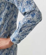 MNBJX50290 MICHEL KLEIN HOMME(ミッシェルクラン オム) 《日本製》フラワー柄長袖シャツ ネイビー