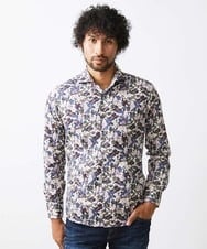 MNBJX50290 MICHEL KLEIN HOMME(ミッシェルクラン オム) 《日本製》フラワー柄長袖シャツ パープル