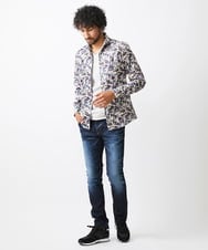 MNBJX50290 MICHEL KLEIN HOMME(ミッシェルクラン オム) 《日本製》フラワー柄長袖シャツ パープル