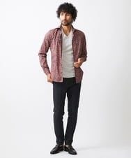 MNBJX50290 MICHEL KLEIN HOMME(ミッシェルクラン オム) 《日本製》フラワー柄長袖シャツ ボルドー