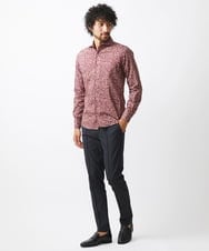 MNBJX50290 MICHEL KLEIN HOMME(ミッシェルクラン オム) 《日本製》フラワー柄長袖シャツ ボルドー