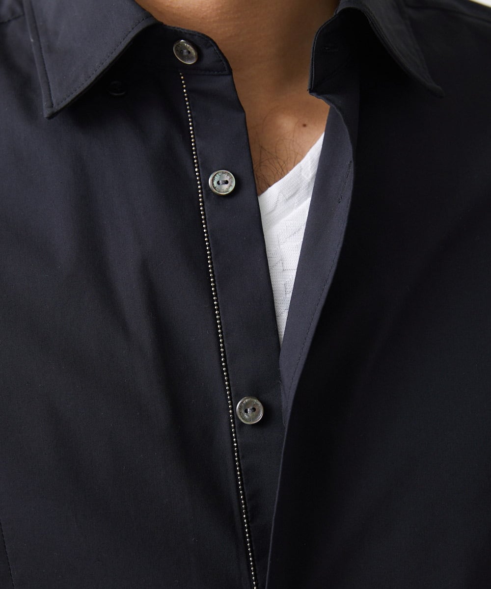 MNBJX58230 MICHEL KLEIN HOMME(ミッシェルクラン オム) スマートストレッチ長袖シャツ ブラック