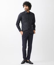 MNBJX58230 MICHEL KLEIN HOMME(ミッシェルクラン オム) スマートストレッチ長袖シャツ ブラック