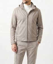 MNCAI64350 MICHEL KLEIN HOMME(ミッシェルクラン オム) 【セットアップ】スエードジップアップパーカー アイボリー