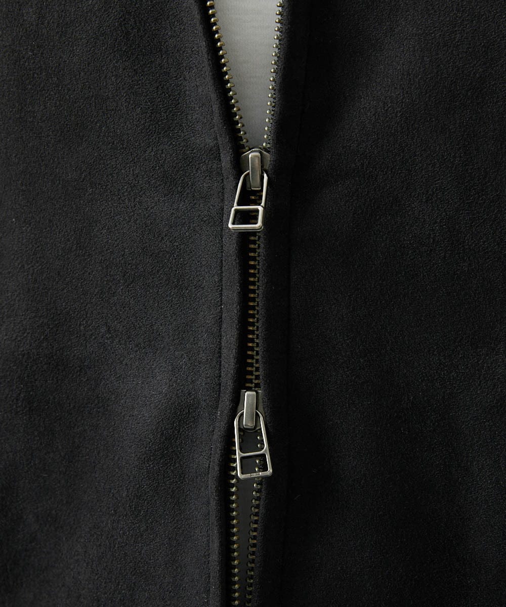 MNCAI64350 MICHEL KLEIN HOMME(ミッシェルクラン オム) 【セットアップ】スエードジップアップパーカー ブラック
